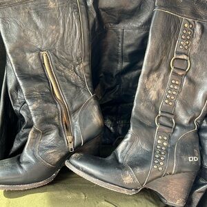 Bed Stu Distressed Leather Studded Boots